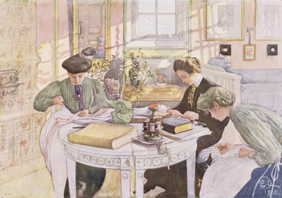 Enxoval, pub. em &39;Lasst Light Hinin&39; (&39;Deixe entrar mais luz&39;), 1910 de Carl Larsson