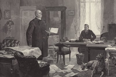 Bismarck Ditando as Suas Memórias (gravura) de Carl Ludwig Friedrich Becker