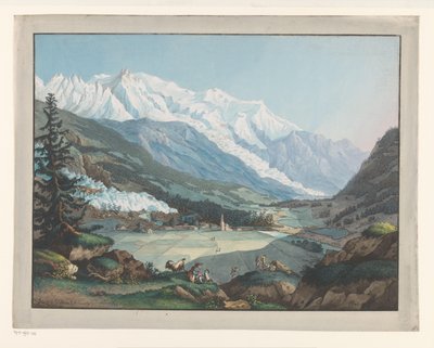 Vista de Chamonix no sopé do Mont-Blanc Vue de la Valée de Chamouny pris pres d