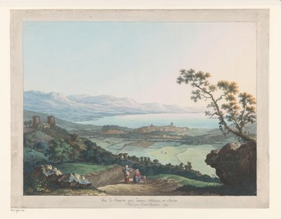 Gezicht op Genève
Vista de Genebra de Saconex em Savoie (título sobre o objecto) de Carl Ludwig Hackert
