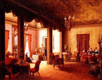Interior do Salão da Czarina Alexandra na Villa des Herzogs Serradifalco, Palermo de Carl Ludwig Rundt