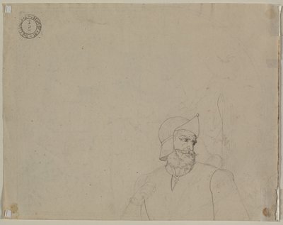 Soldado em uma paisagem (verso) de Carl Ludwig Tischbein
