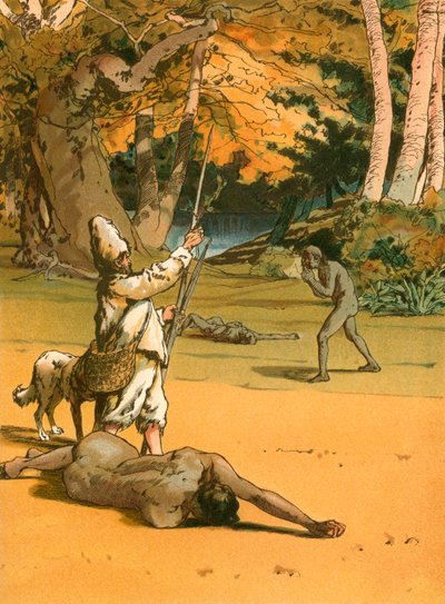 Robinson Crusoe e os selvagens de Carl Marr