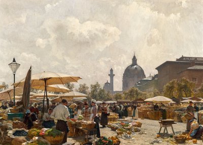 O Naschmarkt em Viena de Carl Moll