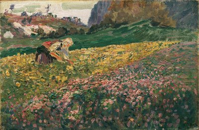 Garota no prado de flores de Carl Moll