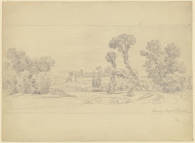 Estudo de árvores na área de Villeneuve, perto de Avignon de Carl Morgenstern