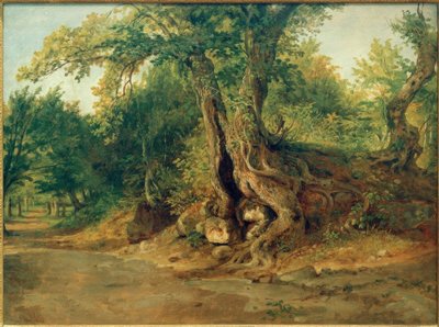 C.Morgenstern, bosque perto de Ariccia com azinheiras de Carl Morgenstern