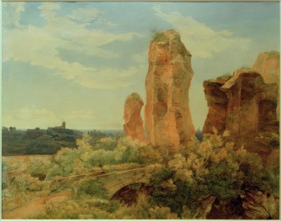 Roma, Aventine, fragmento de construção em Kaisergärten - Carl Morgenstern de Carl Morgenstern