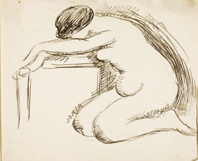 Mulher nua de joelhos de Carl Newman