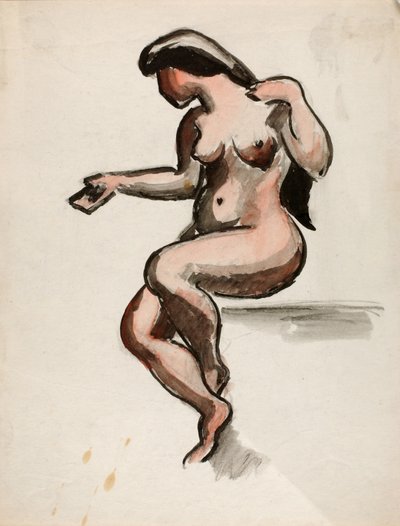 Nu feminino sentado de Carl Newman