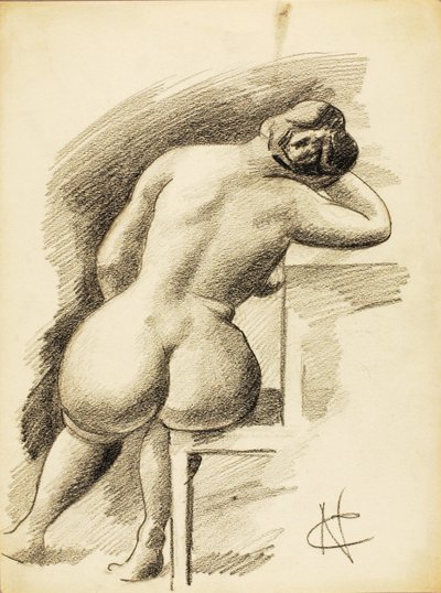 Nu feminino sentado de Carl Newman