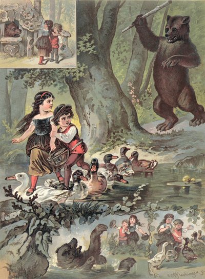 João e Maria na Floresta, c.1880 de Carl Offterdinger