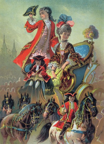Na carruagem, ilustração de "O Quebra-Nozes", de ETA Hoffman (1776-1822) 1883 de Carl Offterdinger