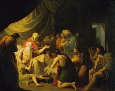 Jacó abençoa os filhos de José de Carl Peter Goebel d. Ä.