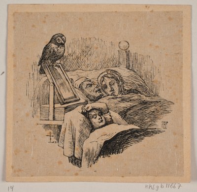 Para Uglspil como uma criança, dormindo em seu berço de Carl Peter Theodor Rothweiler