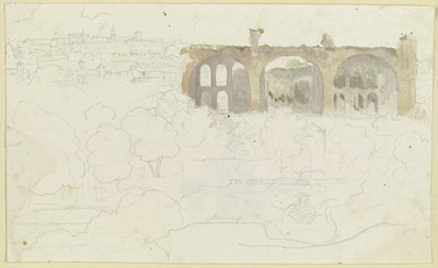 Vista sobre o Fórum Romano com a Basílica de Maxêncio de Carl Philipp Fohr