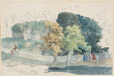 Paisagem italiana com figuras de staffage de Carl Philipp Fohr