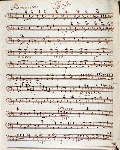 Página da partitura musical do Concerto em D maior de Karl Philipp Stamitz de Carl Philipp Stamitz