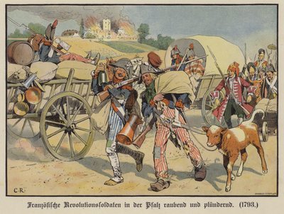 Soldados franceses roubando e saqueando no Palatinado de Carl Röchling