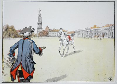 Old Fritz e seu cavalo favorito de Carl Röchling