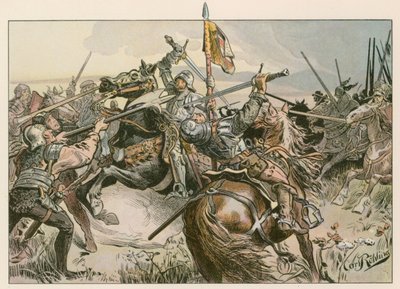 Albert Achilles na batalha contra Nuremberg em 1449. de Carl Rohling