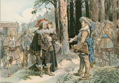 George William conhecendo Gustavus Adolphus da Suécia em Kopenick em 1631 de Carl Rohling