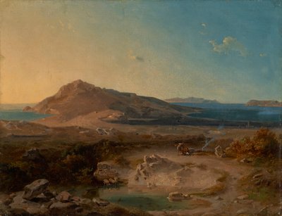A ilha de Delos ao nascer do sol de Carl Rottmann