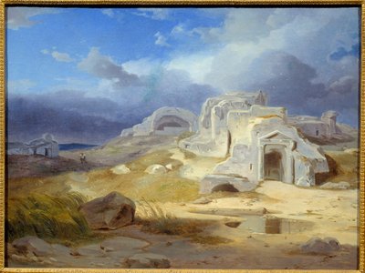 O túmulo de Arquimedes em Siracusa. Pintura de Carl Rottmann (1798 - 1850) Ec. Todos. de Carl Rottmann