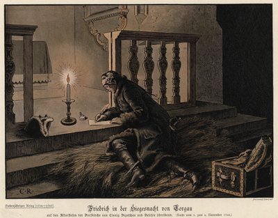 Frederico, o Grande da Prússia, na noite da vitória na Batalha de Torgau de Carl Röchling