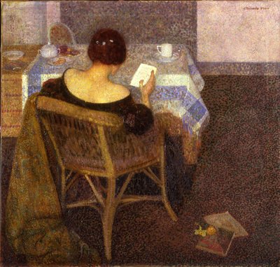 Na mesa de centro (óleo sobre tela) de Carl Schmitz Pleis