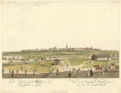 Viena vista do Josephstadt de Carl Schütz