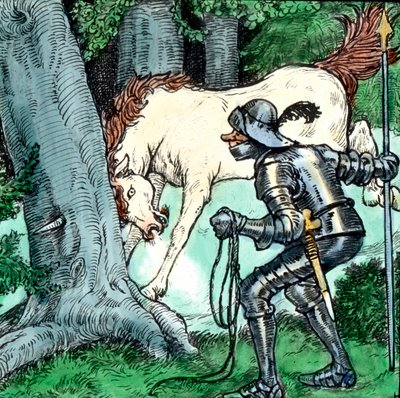 Irmãos Grimm - Contos de fadas - O pequeno alfaiate valente. Data da imagem: cerca de 1910. Arquivo Carl Simon de Carl Simon