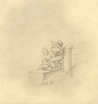 Am Brunnen, meados do século XIX, c1924. de Carl Spitzweg