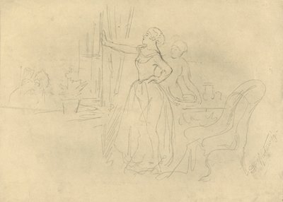 Am Fenster, meados do final do século XIX, c1924. de Carl Spitzweg
