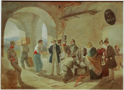 Na alfândega de Carl Spitzweg