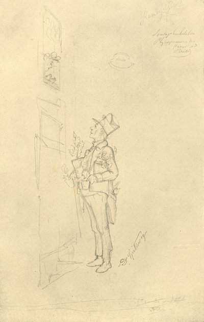 Der Gratulant, meados do século XIX, c1924. de Carl Spitzweg