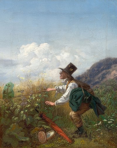 O apanhador de borboletas (botânico). Por volta de 1837 de Carl Spitzweg