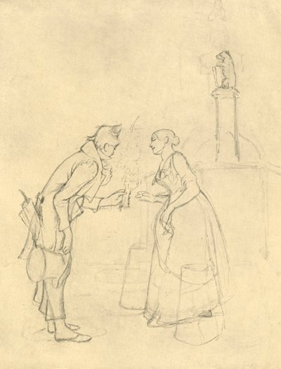 The Timid Freeman, meados do século XIX, c1924. de Carl Spitzweg