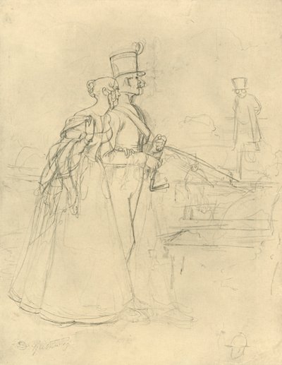 O encontro, meados do final do século XIX, c1924. de Carl Spitzweg
