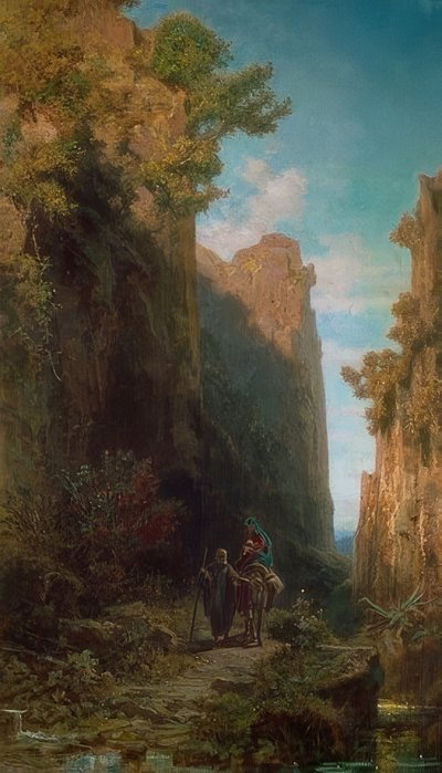 O vôo para o Egito. 1875-79 de Carl Spitzweg