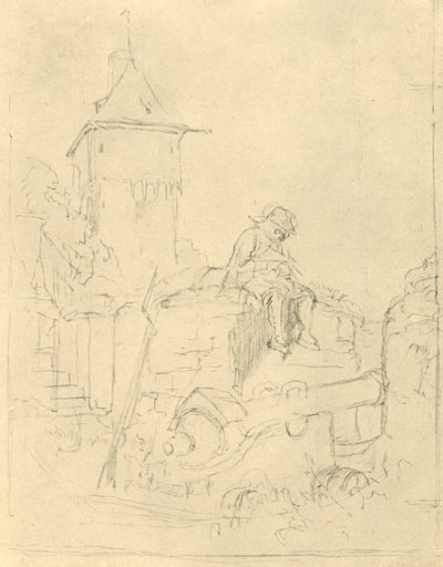 Die Schildwache, meados do século XIX, c1924. de Carl Spitzweg