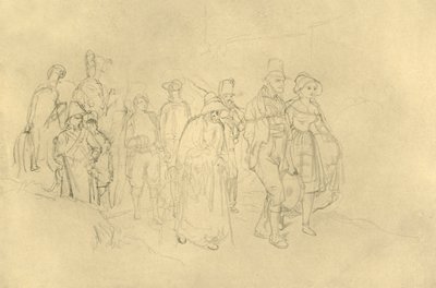 Ciganos engajados, meados do século XIX, c1924. de Carl Spitzweg