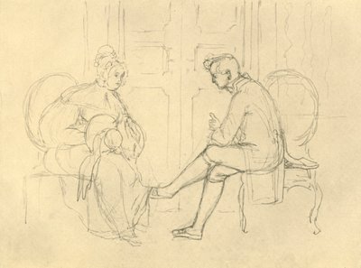 Pergunta séria, meados do século XIX, c1924. de Carl Spitzweg