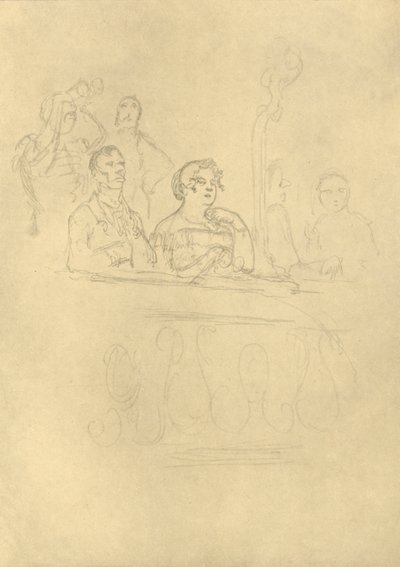 In der Loge, meados do século XIX, c1924. de Carl Spitzweg