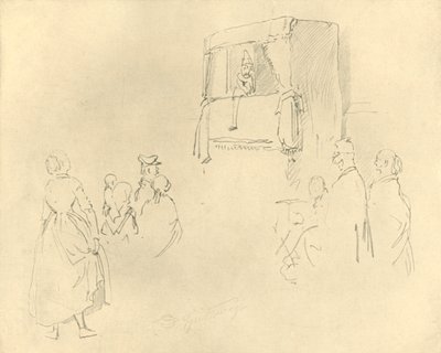 Kasperltheater I, meados do século XIX, c1924. de Carl Spitzweg