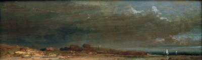 Paisagem no lago - paisagem Chiemsee de Carl Spitzweg
