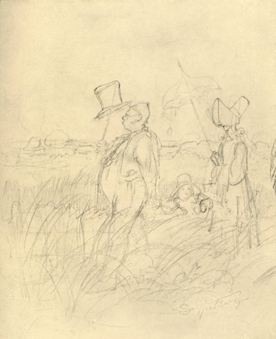 Passeio de domingo, meados do final do século XIX, c1924. de Carl Spitzweg