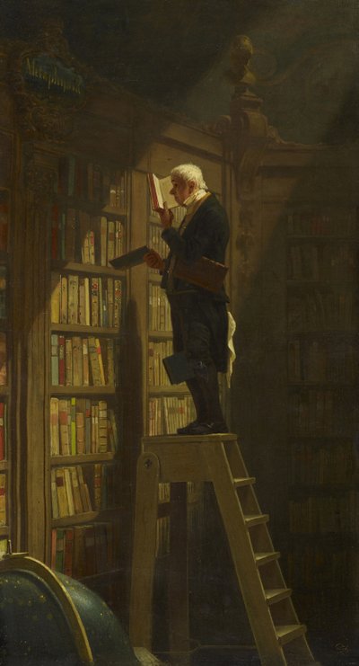 O leitor ávido, c. 1850 de Carl Spitzweg