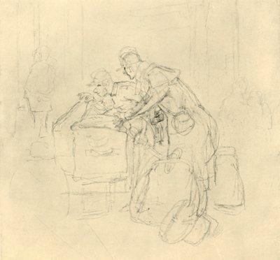 Zollvisitation II, meados do século XIX, c1924. de Carl Spitzweg