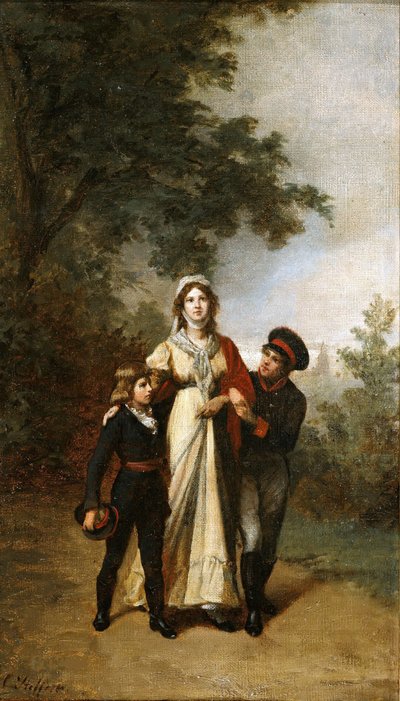 Rainha Luise com seus filhos em Luisenwahl Park, c.1886. de Carl Steffeck